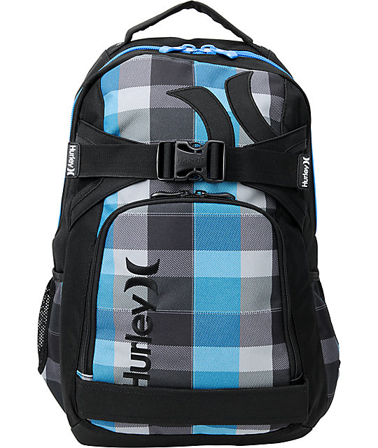 Hurley Honor Roll 2 Checkered Black & Blue Skate Skate Backpack Zumiez