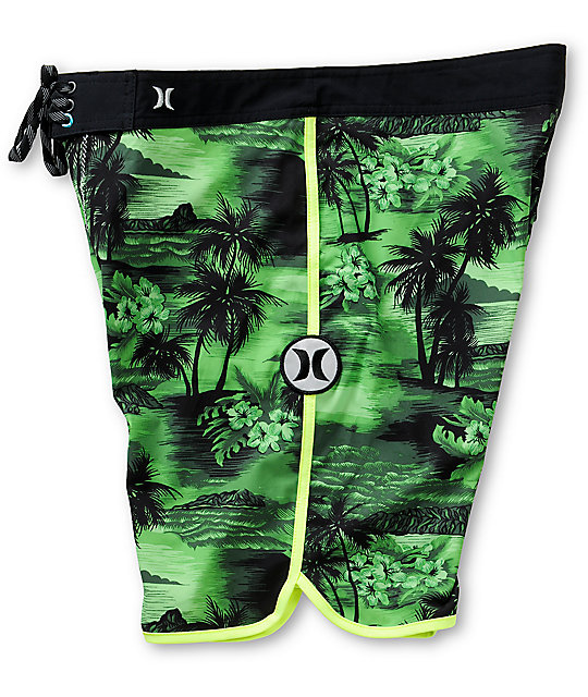 Hurley Phantom Aloha Neon Green 19" Board Shorts Zumiez