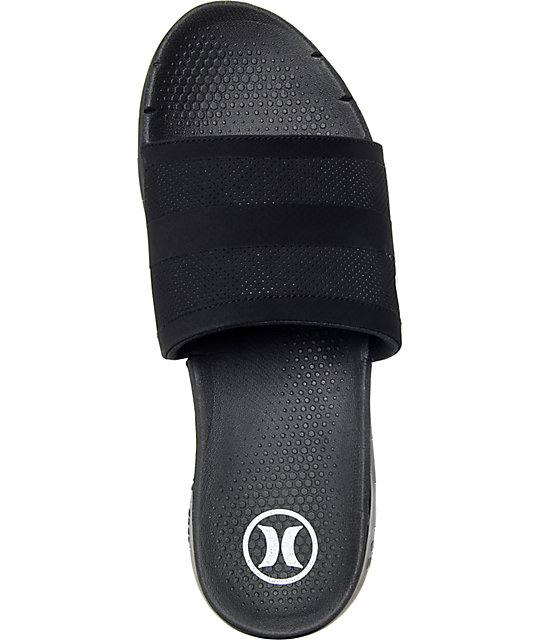 Hurley Phantom Free Black Slides Zumiez