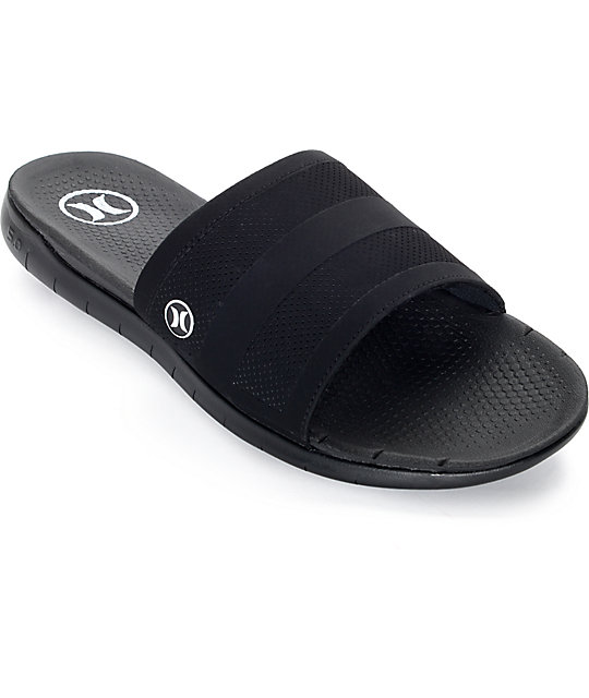 Hurley Phantom Free Black Slides Zumiez