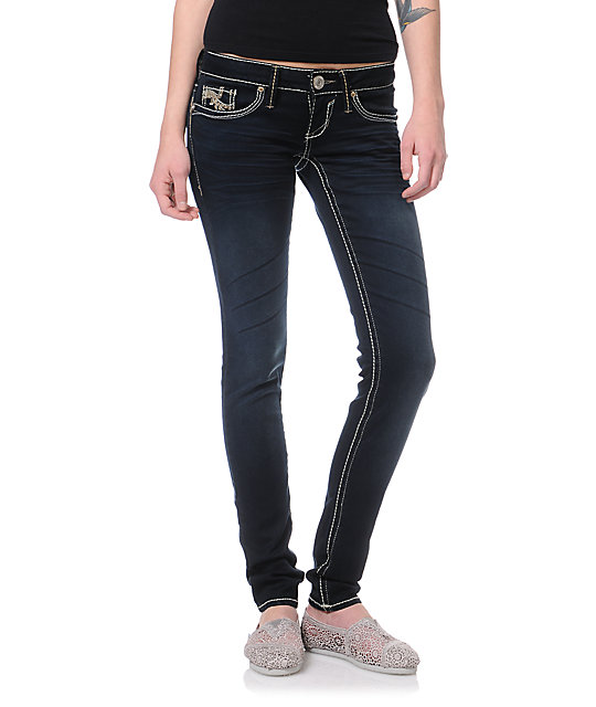 Hydraulic Hannah Ultra Dark Blue Super Skinny Jeans Zumiez