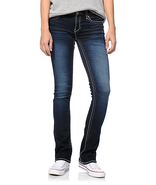 Hydraulic Lola Dark Wash Micro Bootcut Jeans