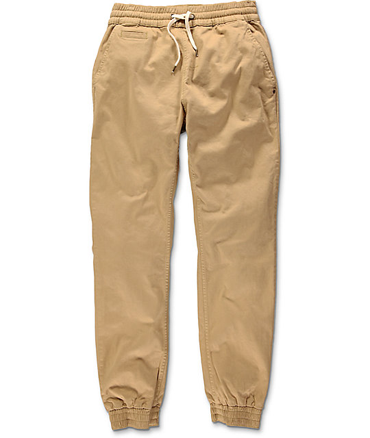 khaki colored joggers