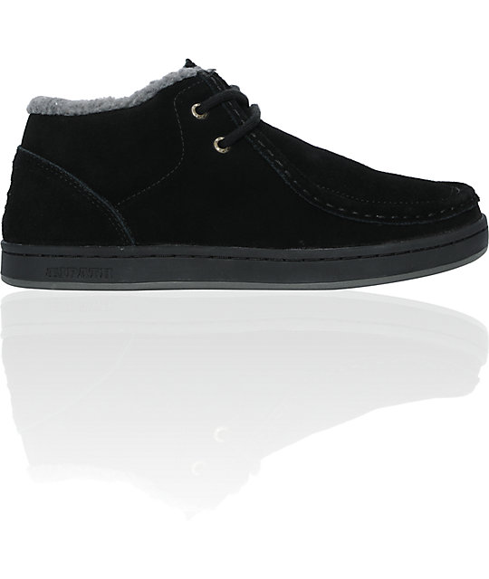 Ipath Cat Black & Charcoal Suede Shearling Skate Shoe Zumiez