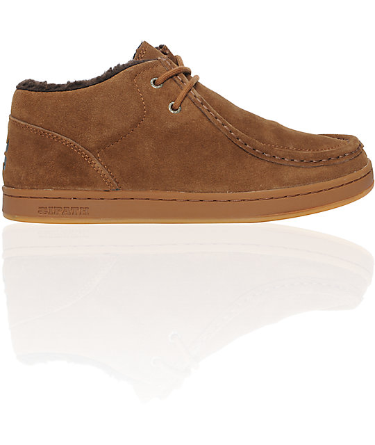 Ipath Cat Chocolate Brown Suede Shearling Skate Shoe Zumiez