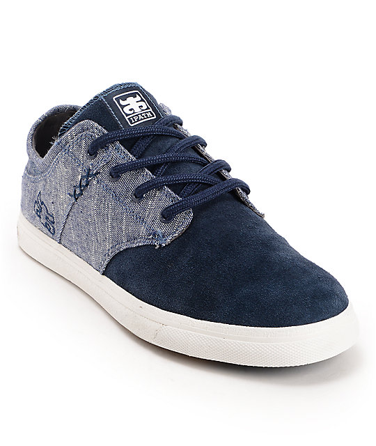 Ipath Nomad S Dark Blue Linen & Suede Skate Shoes Zumiez