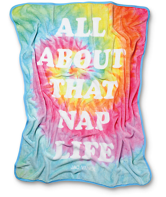 JV by Jac Vanek Nap Life Rainbow Tie Dye Blanket Zumiez