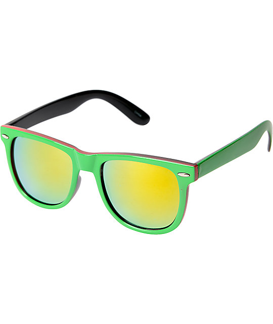 Jack Martin Frisky Business Green & Red Sunglasses Zumiez