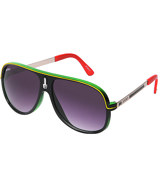 Jack Martin One Man Wolf Pack Rasta Sunglasses