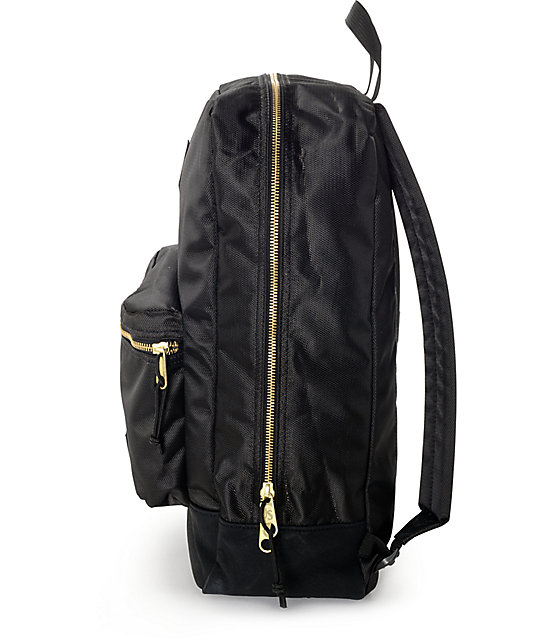 JanSport Super FX Black & Gold 25L Backpack Zumiez