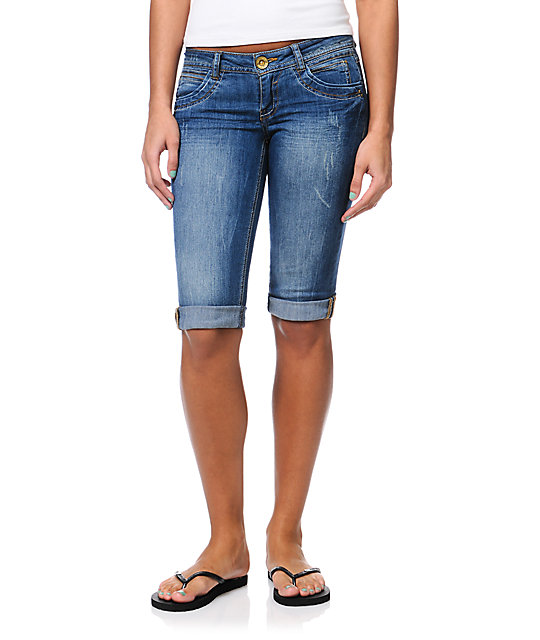 Jolt Kelly Skimmer Indigo Bermuda Denim Shorts Zumiez
