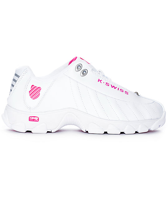 KSwiss ST329 White & Shocking Pink Shoes Zumiez