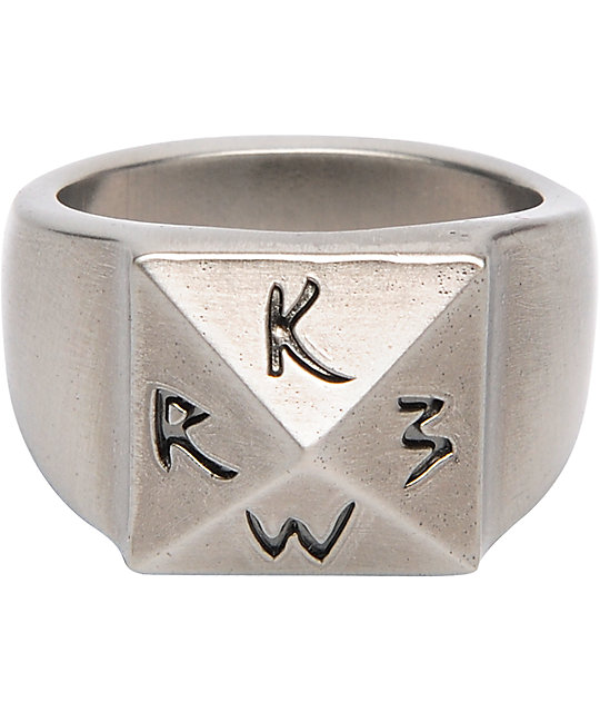 KR3W Antique Nickel Tarnished Mens Ring