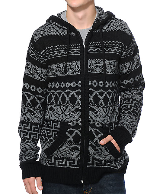 KR3W Decibel Black Zip Up Hooded Sweater Zumiez