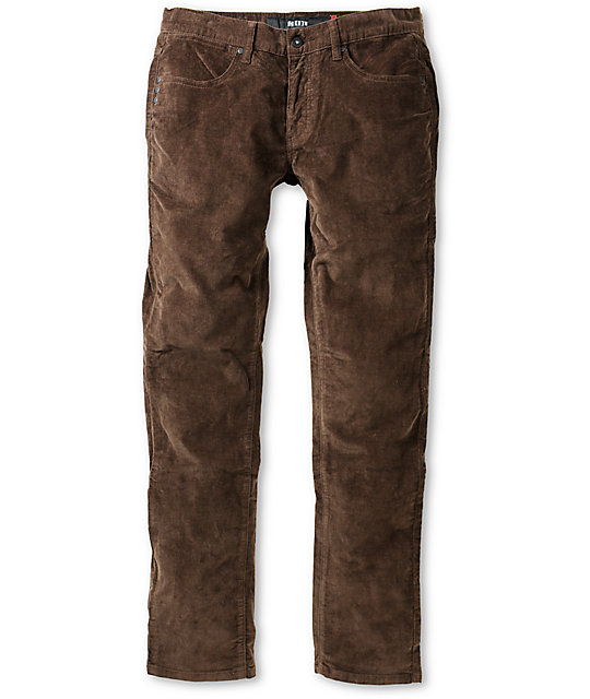 KR3W K Slim Soil Brown Corduroy Slim Fit Pants Zumiez