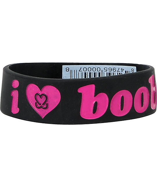 Keep A Breast Foundation Black & Pink I Love Boobies Bracelet Zumiez