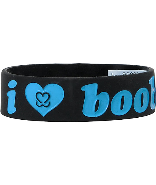Keep A Breast Foundation Blue & Black I Love Boobies Bracelet Zumiez