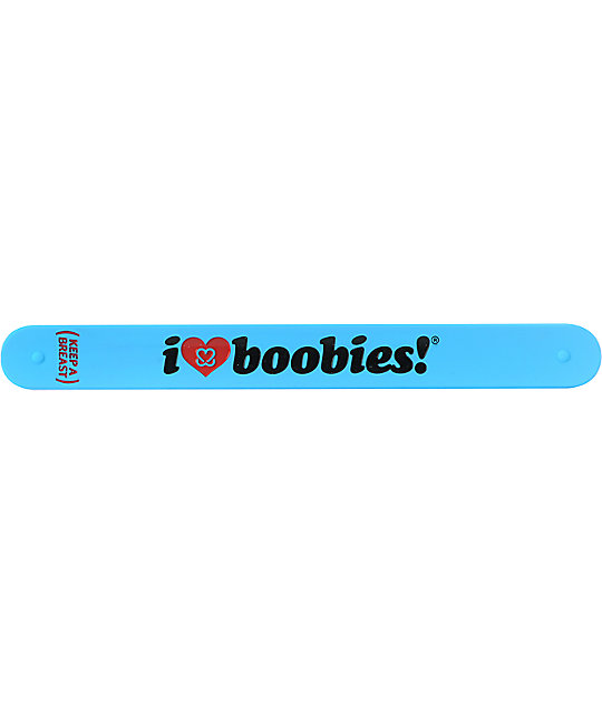 Keep A Breast Foundation Blue I Love Boobies Slap Bracelet Zumiez
