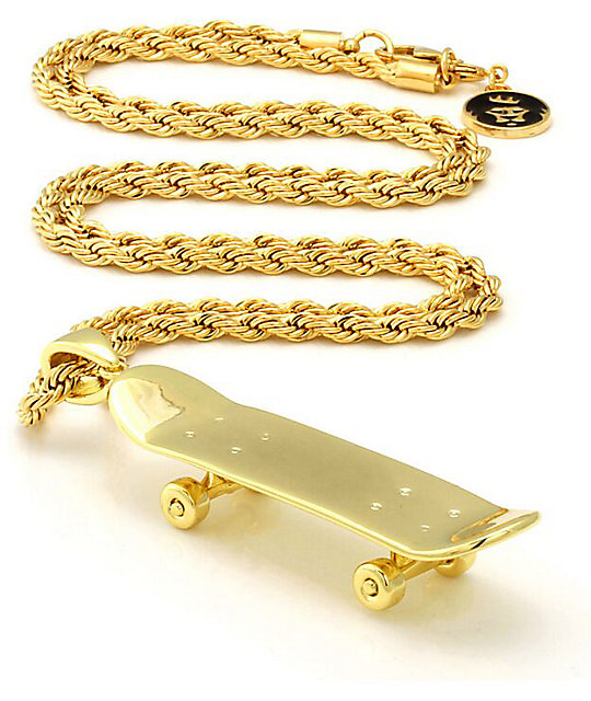 King Ice Skateboard Gold Necklace Zumiez