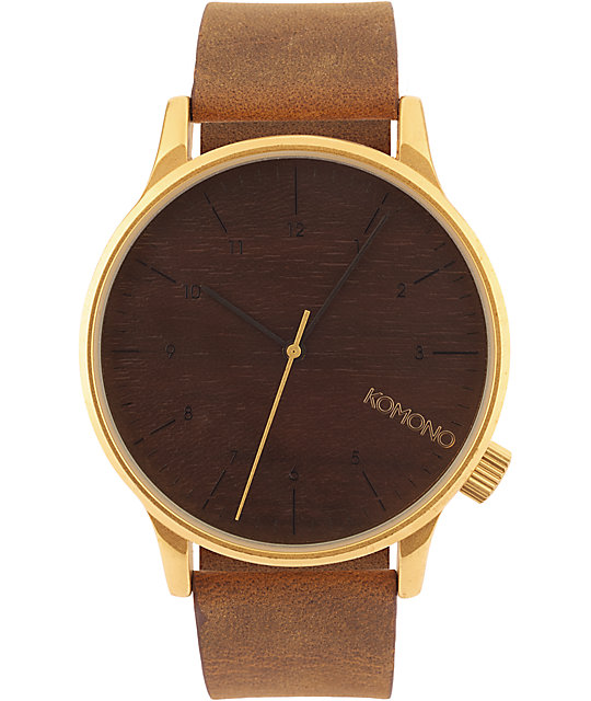 Komono Winston Gold Wood Analog Watch Zumiez