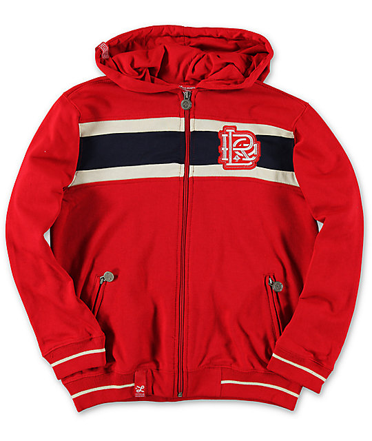 LRG Boys 47 Grams Red Zip Up Hoodie