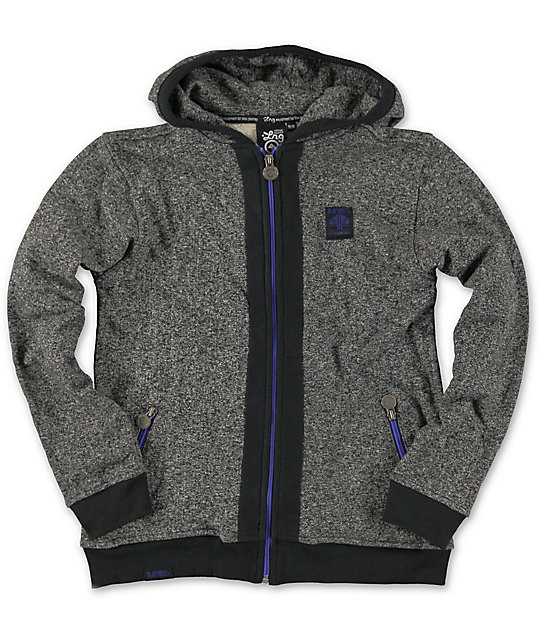 LRG Boys Tek Charcoal Zip Up Hoodie Zumiez