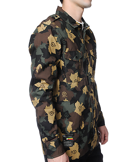 long sleeve button up camo shirt