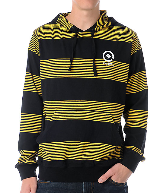 LRG CC Black & Yellow Stripe Pullover Hoodie Zumiez