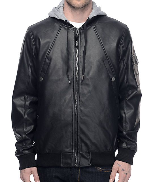 Men S Leather Jackets At Zumiez Cp Lrg Mastermind Black Athletic Grey Er Jacket