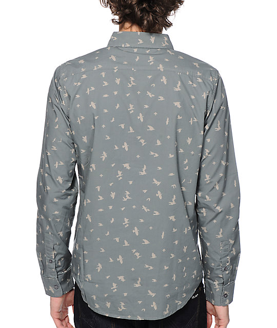 LRG Research Collection Ditzy Bird Button Up Shirt Zumiez