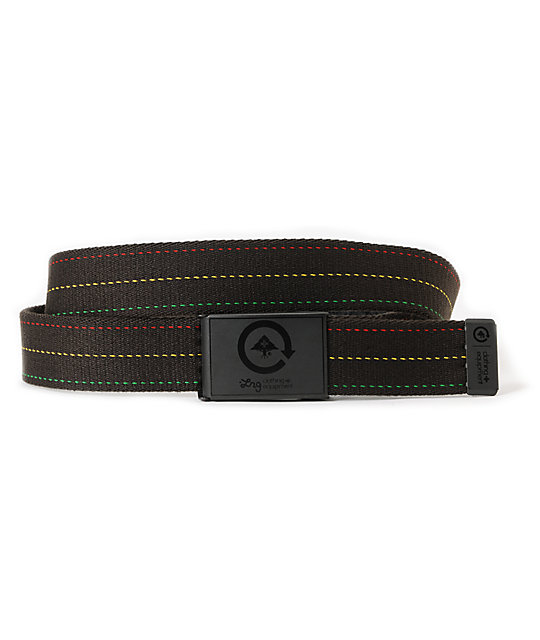LRG Through Pro Black Rasta Belt Zumiez