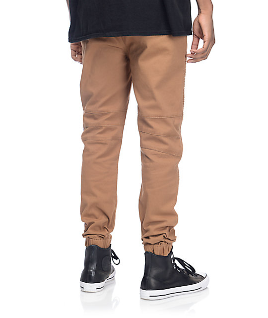 Lira Cardinal Dark Khaki Moto Twill Jogger Pants Zumiez