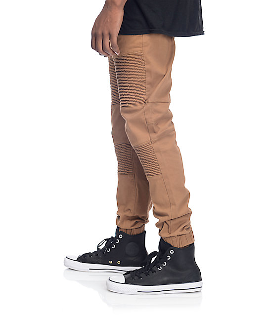 Lira Cardinal Dark Khaki Moto Twill Jogger Pants Zumiez