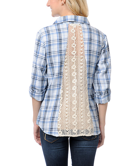 lace up flannel shirt