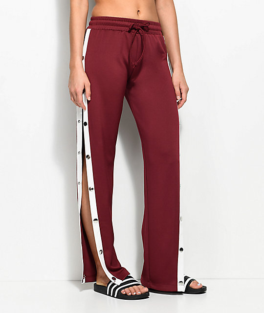 mens burgundy track pants