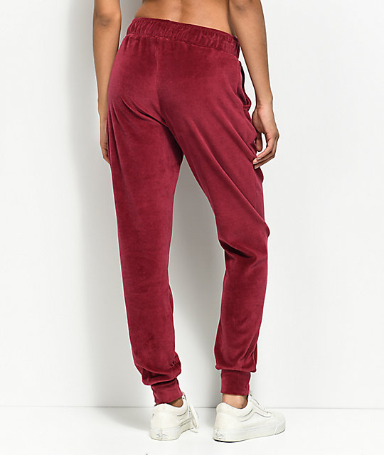 burgundy jogger set