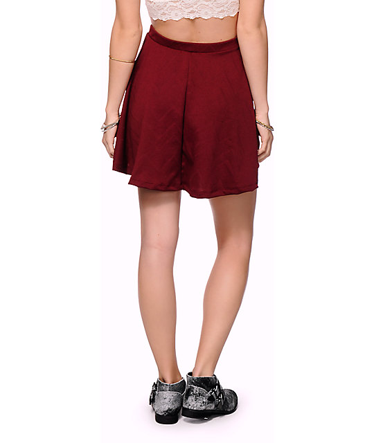 Lunachix Textured Blackberry Skater Skirt Zumiez