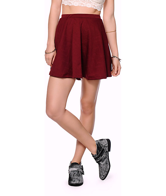 Lunachix Textured Blackberry Skater Skirt Zumiez