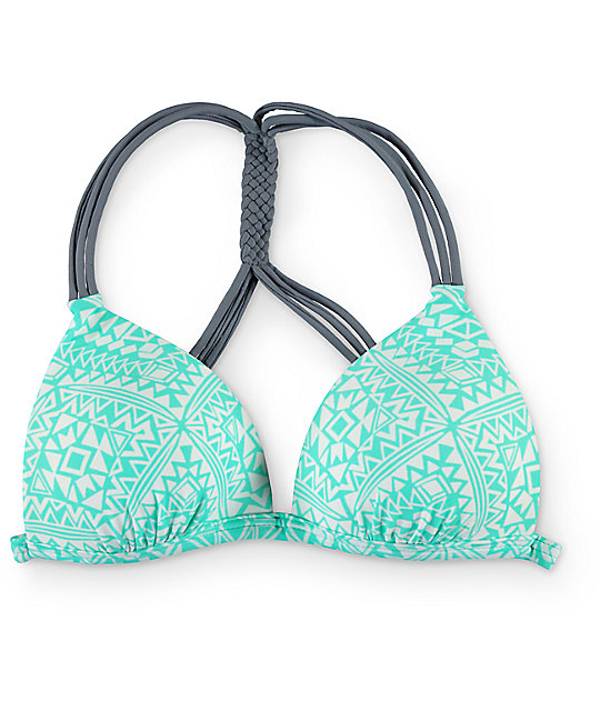 Malibu Native Diamonds Mint Molded Bikini Top Zumiez