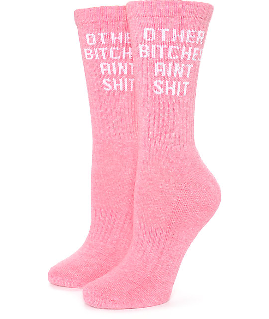Married To The Mob Level Pink Crew Socks Zumiez