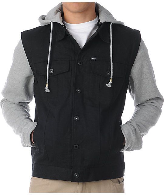 Matix Torent Black & Grey Vest Hoodie Zumiez