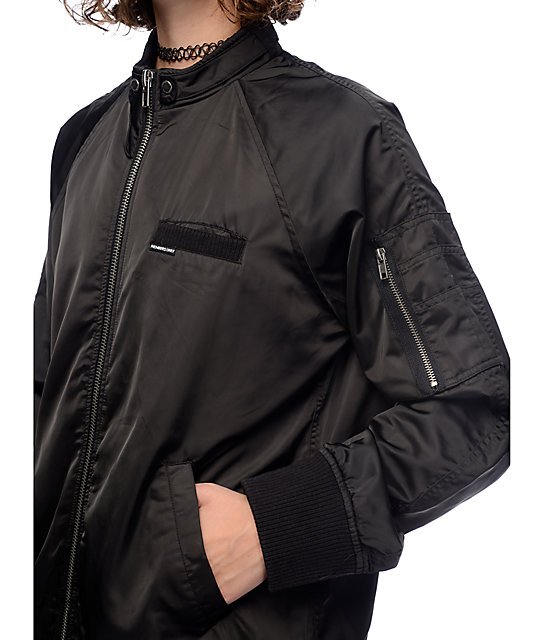 Members Only Washed Satin Black BF Jacket | Zumiez