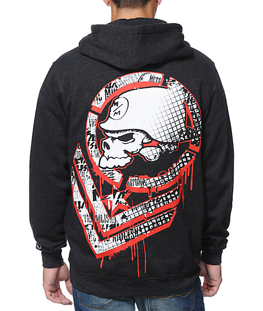 Metal Mulisha Chevster Charcoal Zip Up Hoodie Zumiez