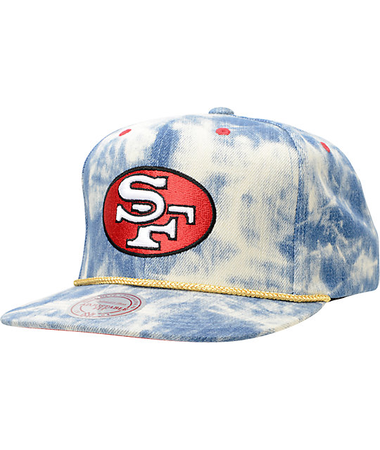 Nfl Mitchell And Ness 49ers Acid Wash Blue Snapback Hat Zumiez