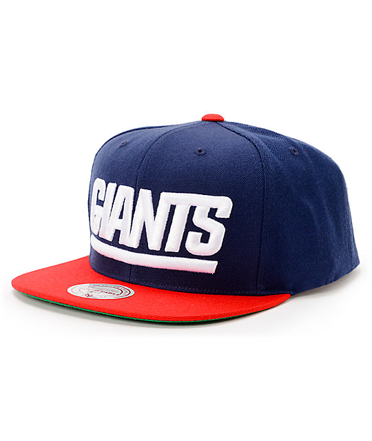 NFL Mitchell and Ness Giants XL Logo 2Tone Blue Snapback Hat | Zumiez