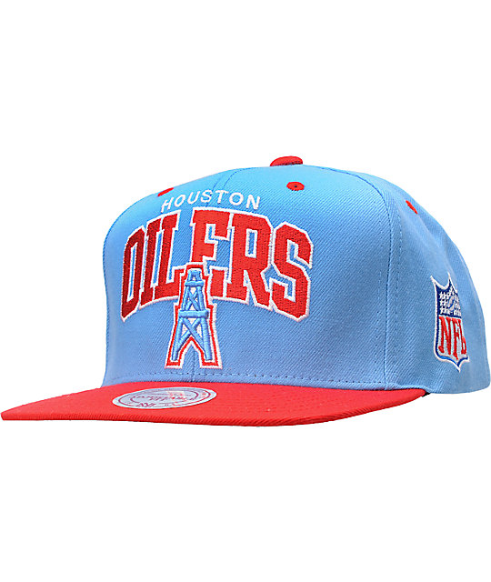 NFL Mitchell and Ness Houston Oilers Arch Snapback Hat Zumiez