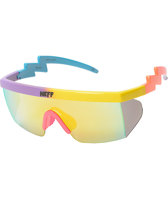 Neff Brodie Purple, Yellow, & Blue Sunglasses
