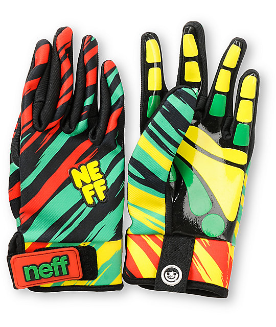 Neff Chameleon Rasta Black Pipe Snowboard Gloves Zumiez