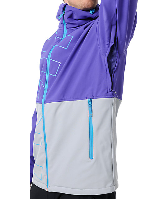Neff Daily Purple & Grey 10K Technical Softshell Snowboard Jacket Zumiez