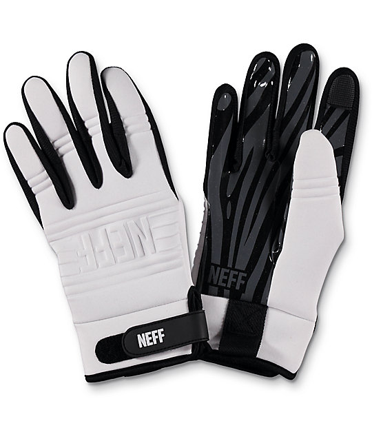 Neff Daily White & Black Pipe Snowboard Gloves Zumiez